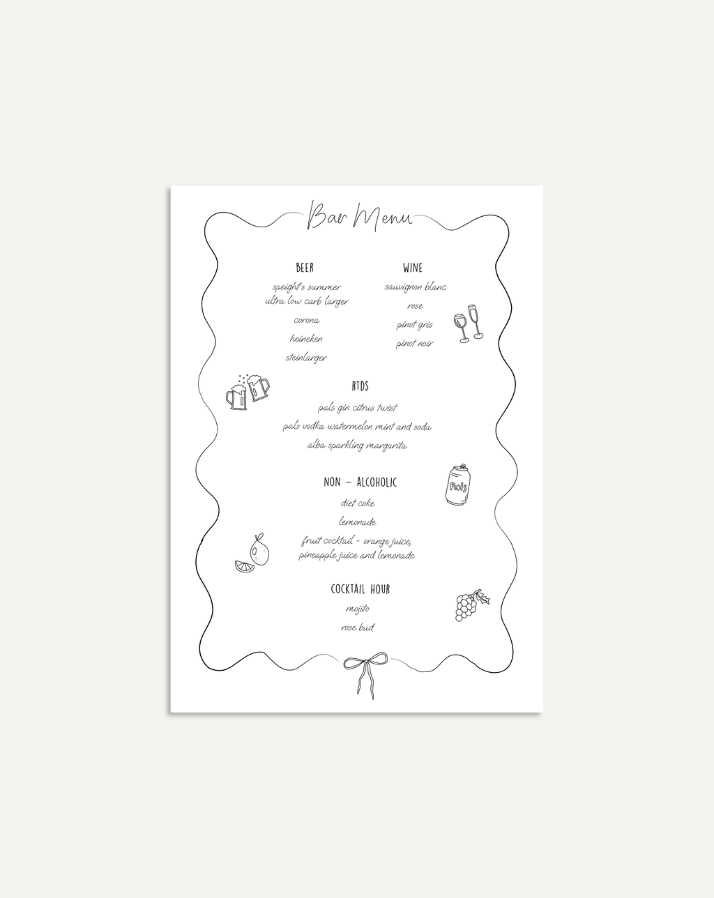 Brie Bar Menu